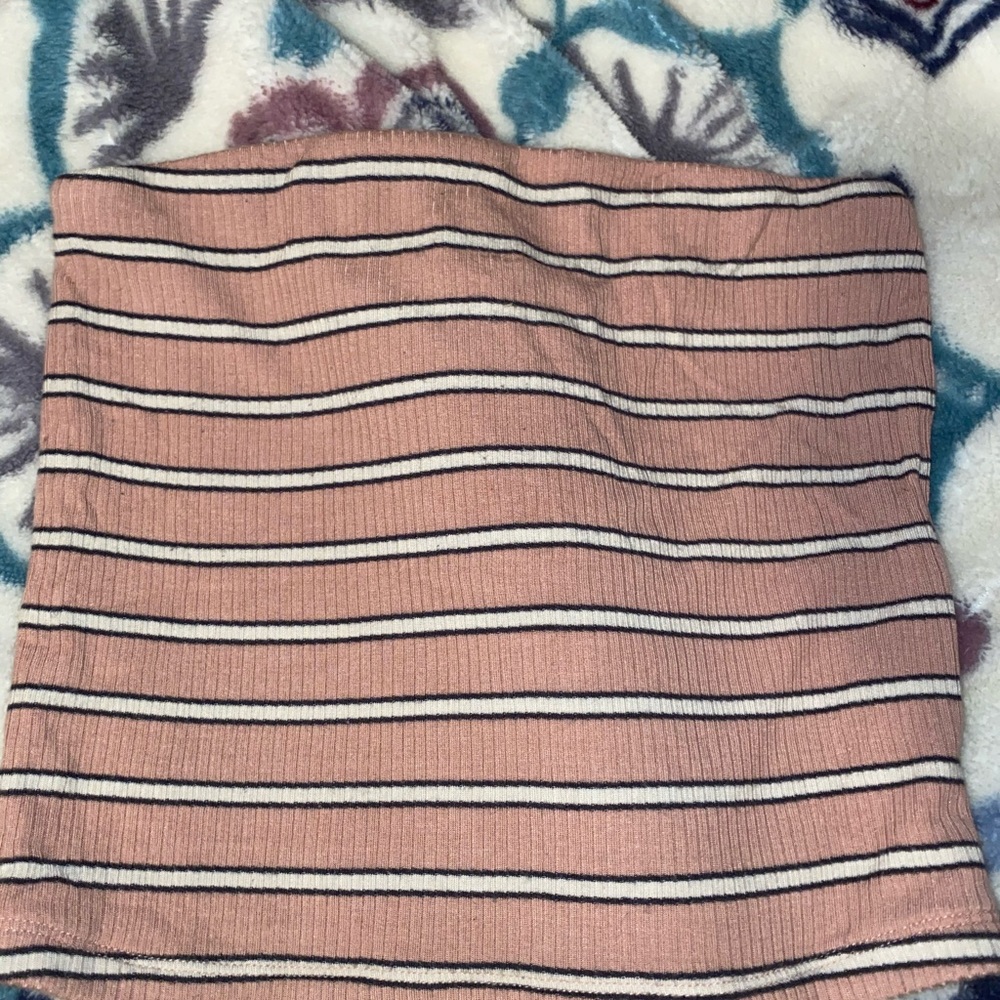 Pink and white American Eagle tube top